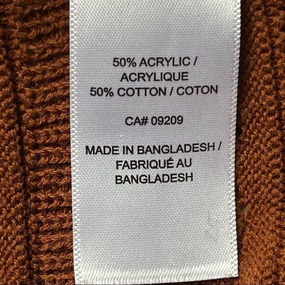 𝅺VINTAGE CLEO PETITES V-Neck Pointelle Sweater Size Large Light Brown - Picture 8 of 11